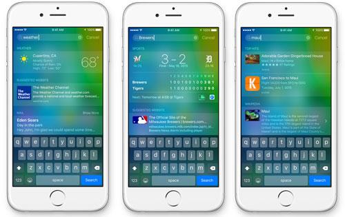Recherche, Siri, iOS 9, Apple